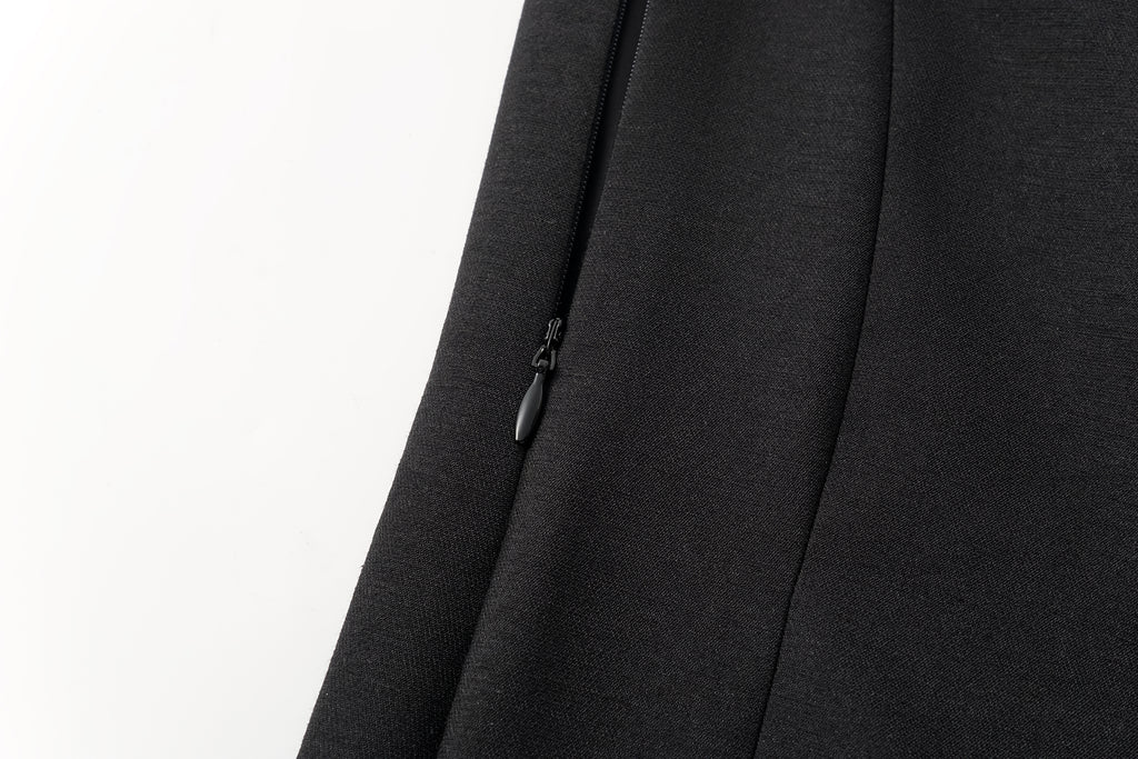 Two-Piece Trench Dress Set (Short Jacket + Sleeveless V-Neck Dress)