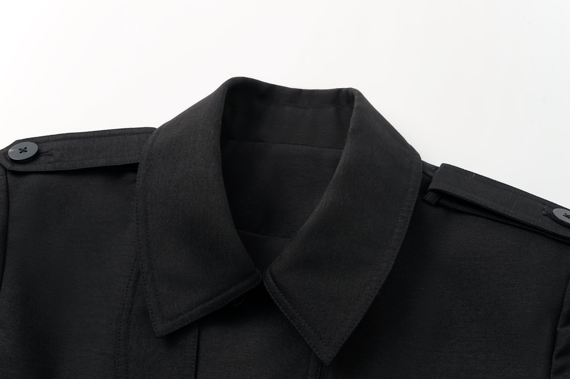 Two-Piece Trench Dress Set (Short Jacket + Sleeveless V-Neck Dress)