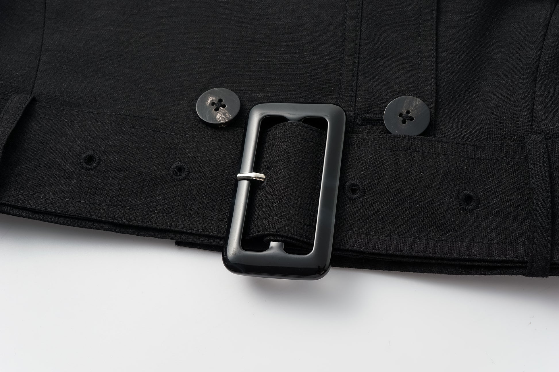 Two-Piece Trench Dress Set (Short Jacket + Sleeveless V-Neck Dress)