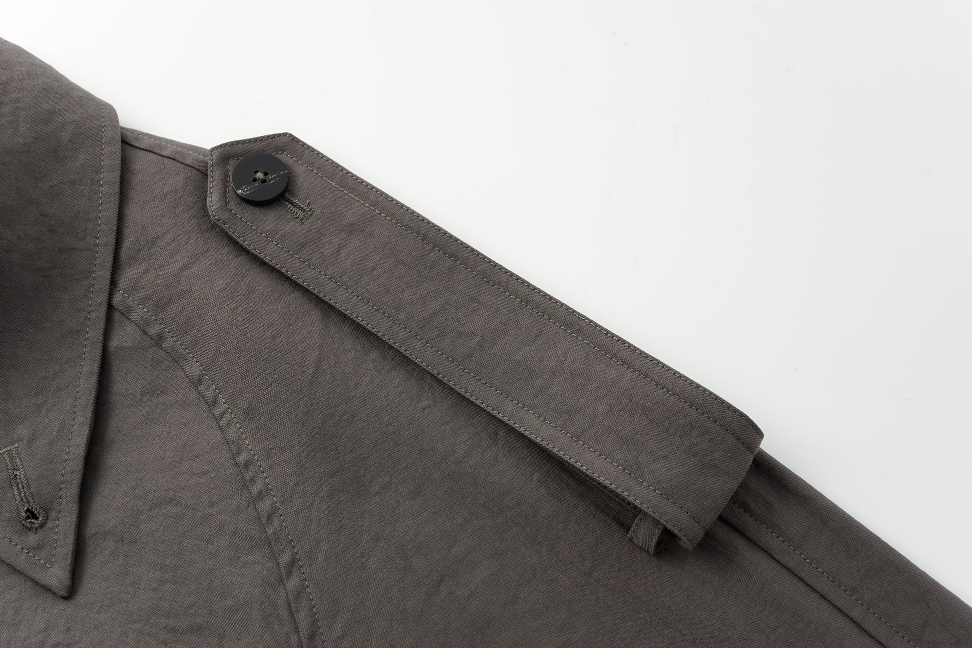 Textured Raglan-Sleeve Long Trench Coat with Organic Draping