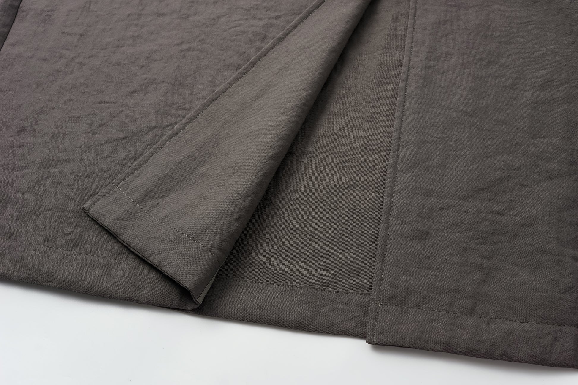 Textured Raglan-Sleeve Long Trench Coat with Organic Draping