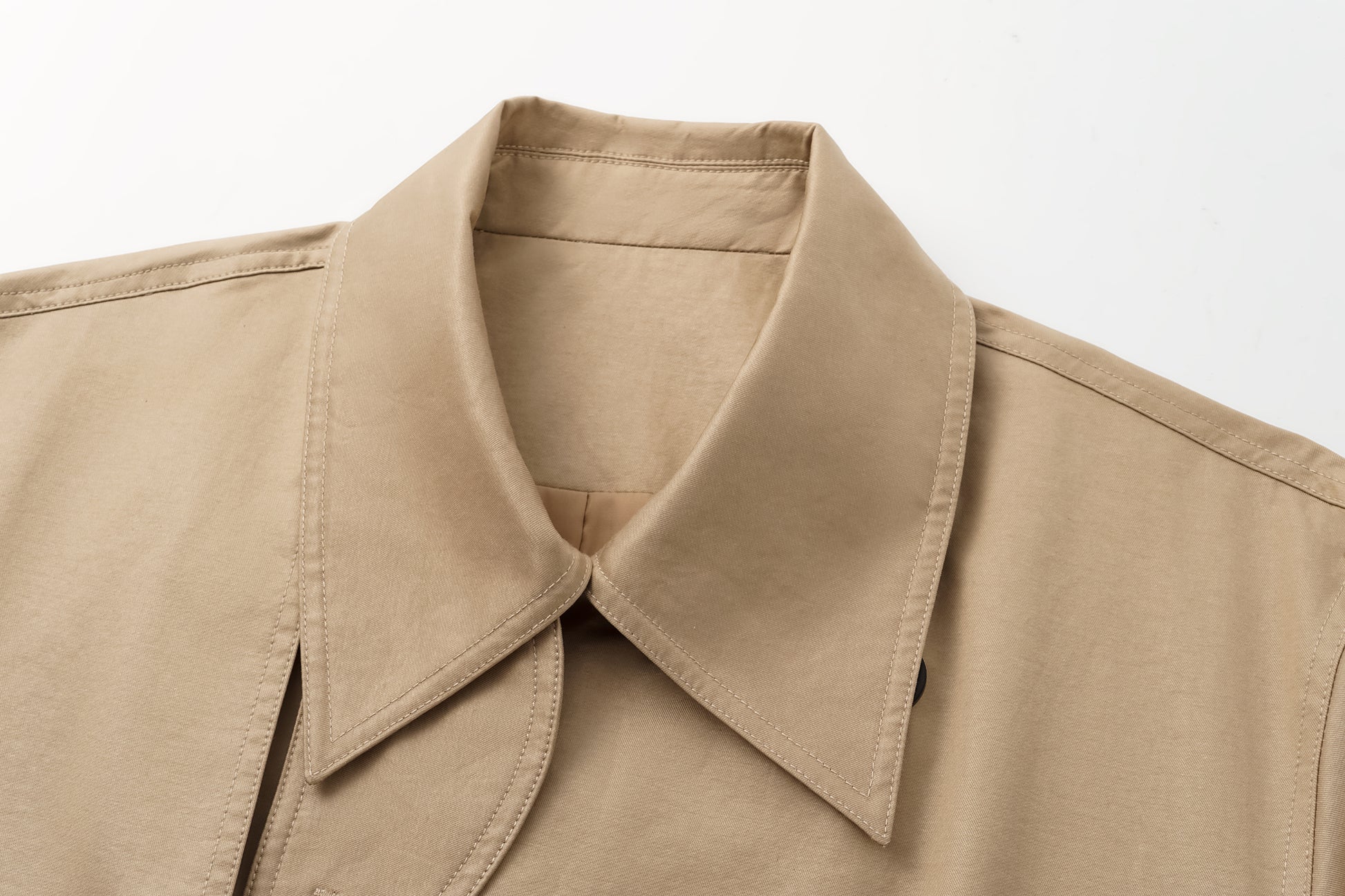 Dropped-Shoulder Trench Coat