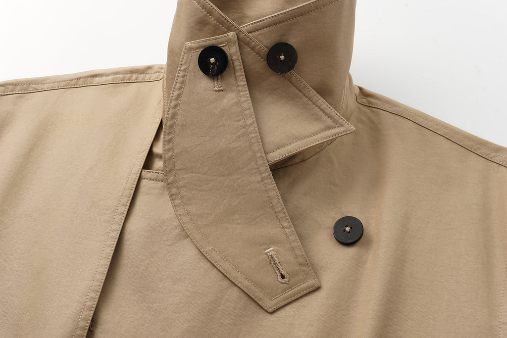 Dropped-Shoulder Trench Coat