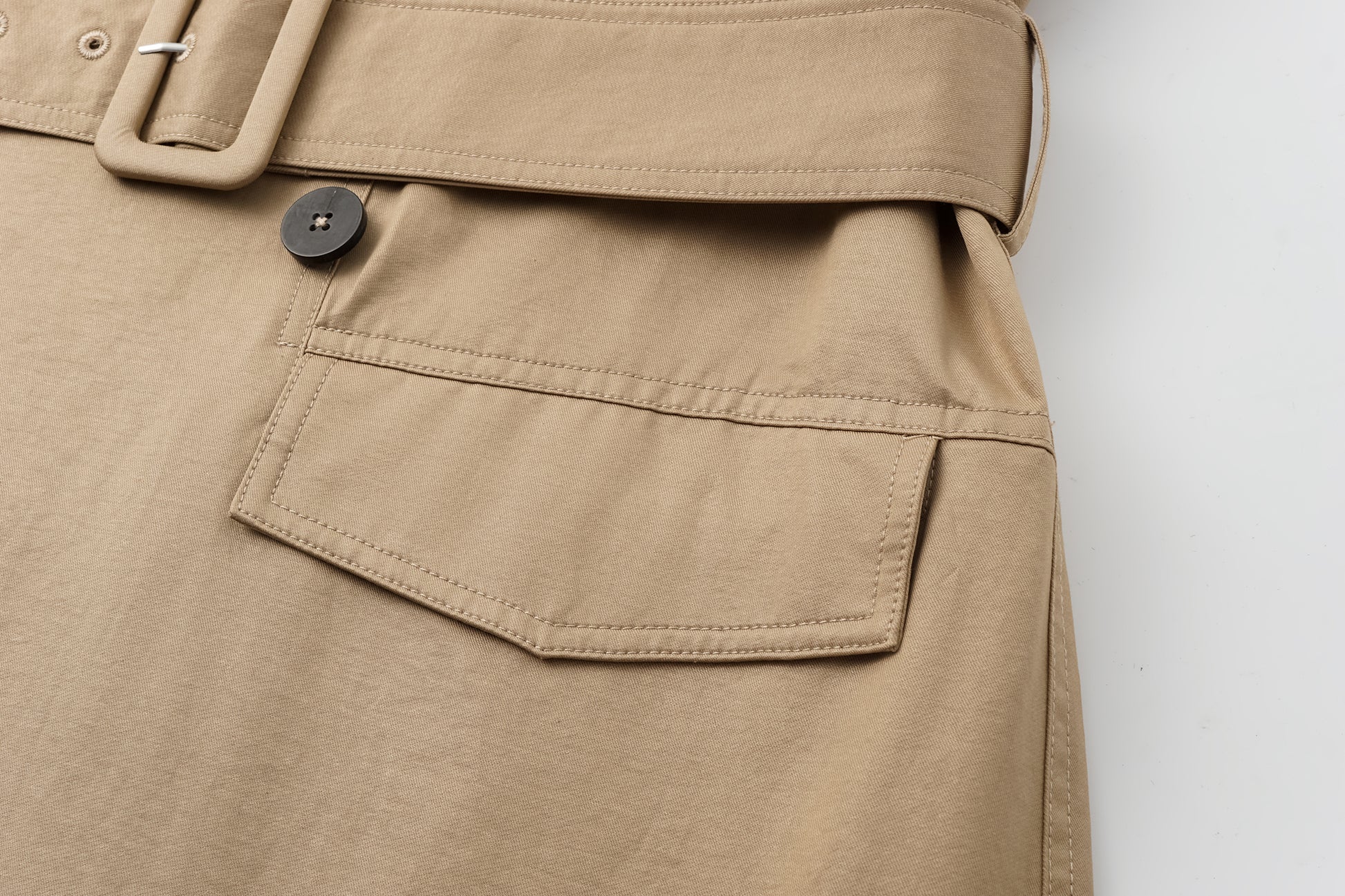 Dropped-Shoulder Trench Coat