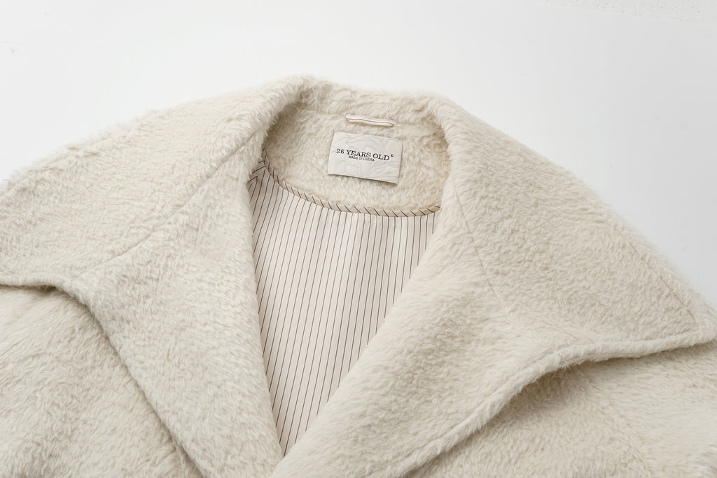 Alpaca-Wool Blend Long Overcoat