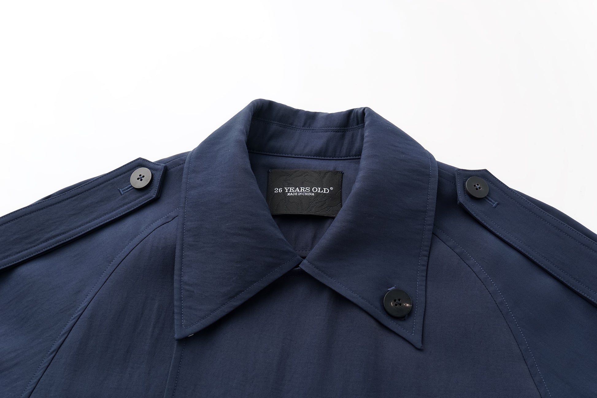 Textured Raglan-Sleeve Trench Coat with Organic Draping