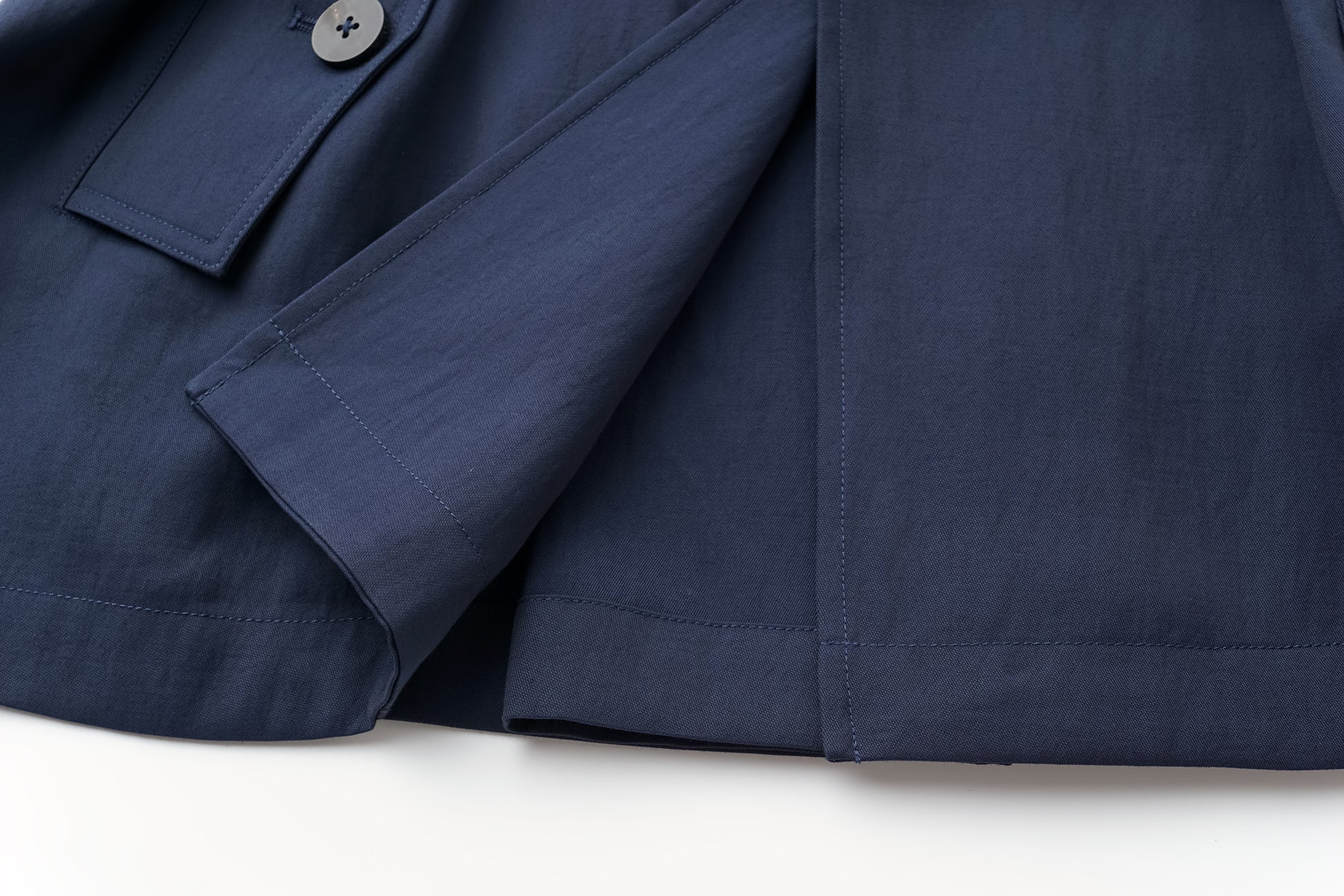 Textured Raglan-Sleeve Trench Coat with Organic Draping