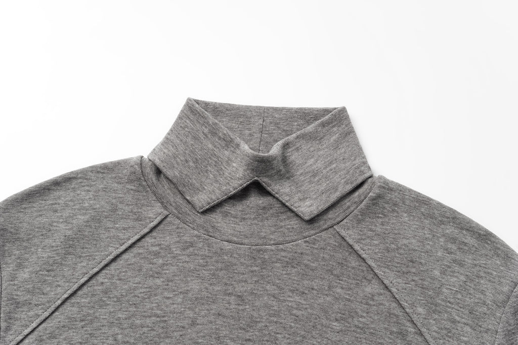 Square Neck Lyocell-Wool Knit Top