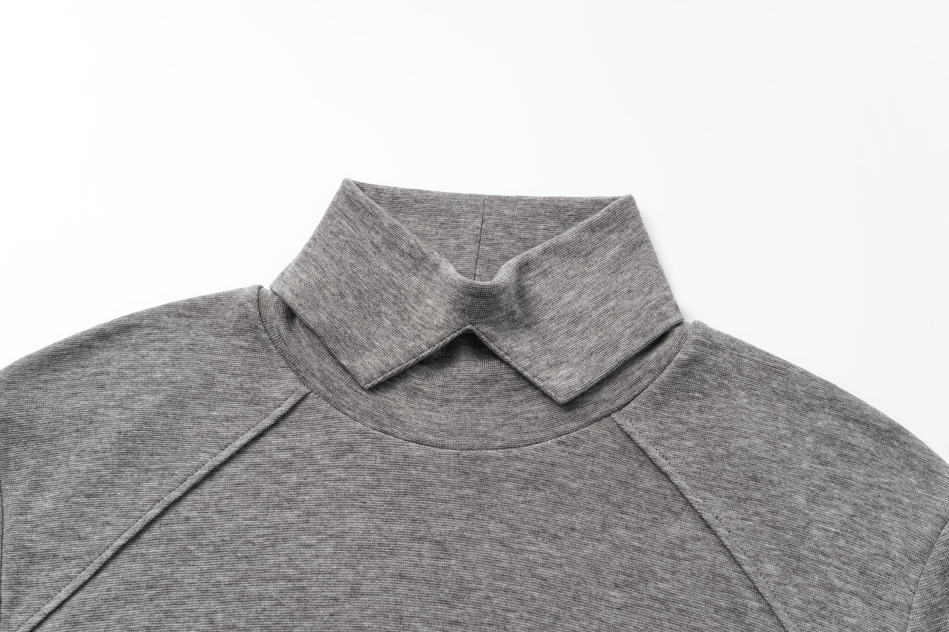 Square Neck Lyocell-Wool Knit Top