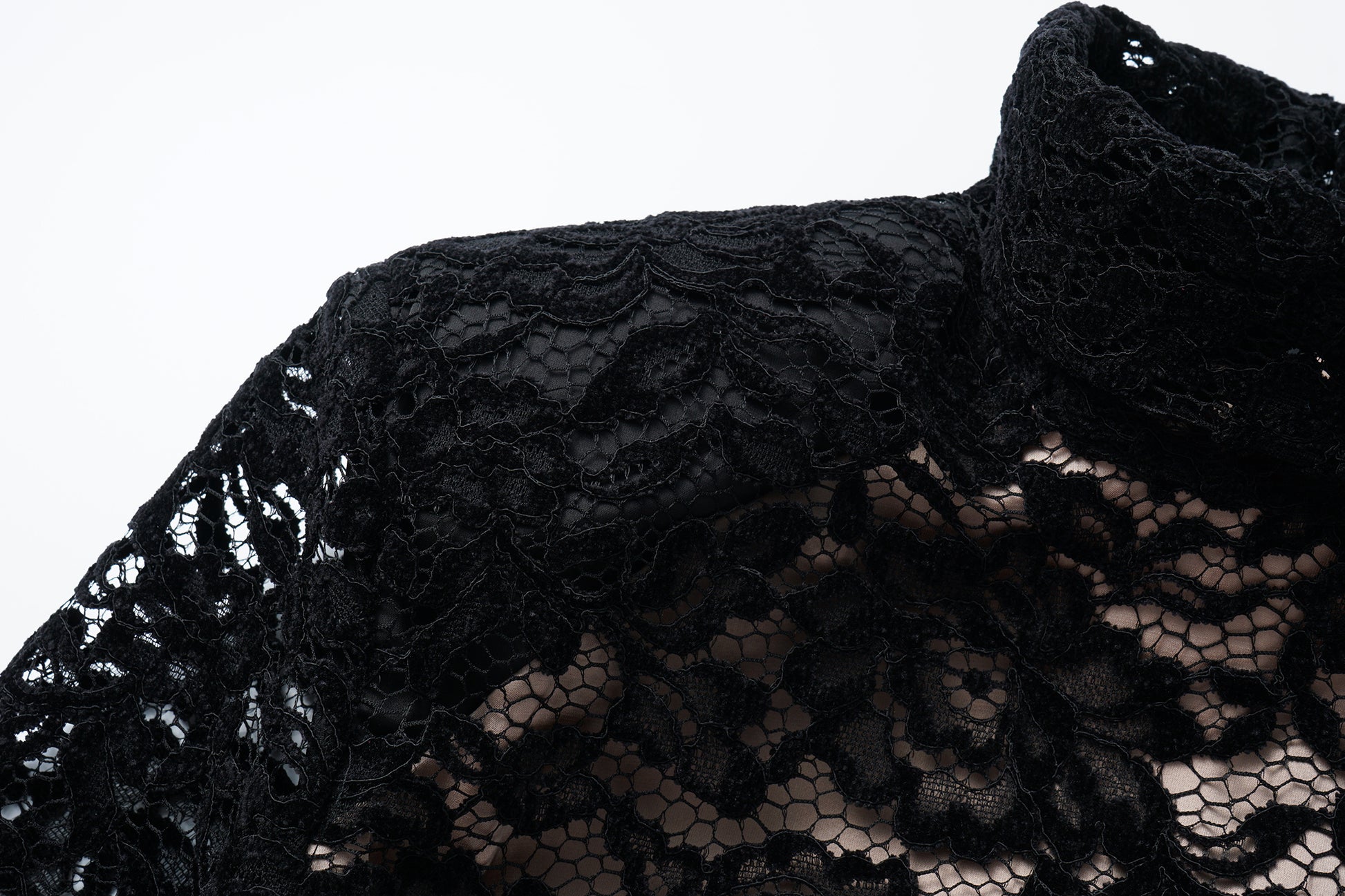 Top with Flocked Lace & Openwork