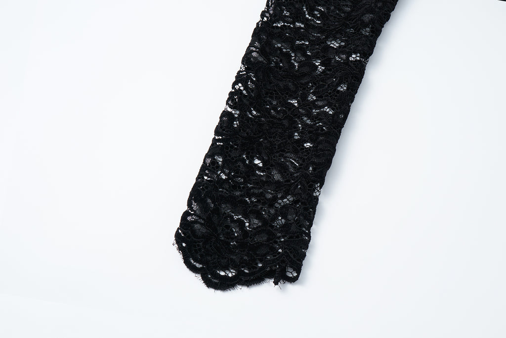 Top with Flocked Lace & Openwork