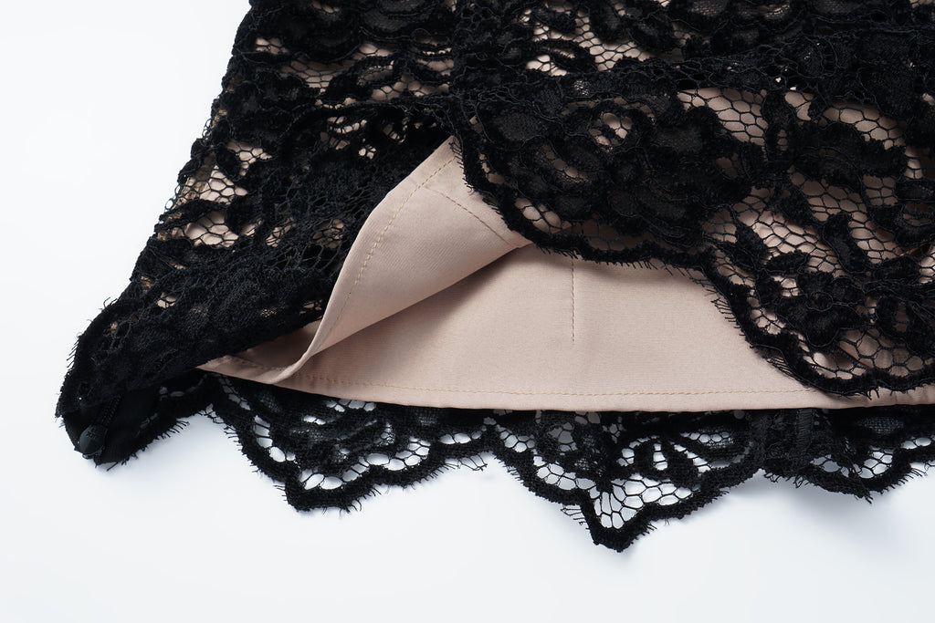 Top with Flocked Lace & Openwork