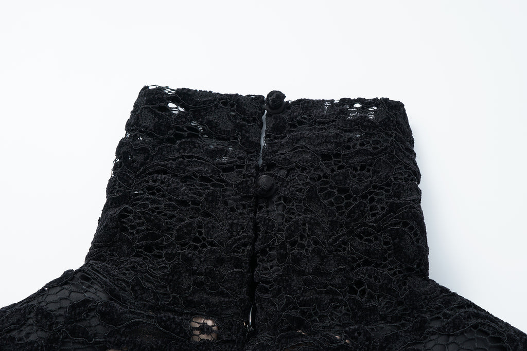 Top with Flocked Lace & Openwork