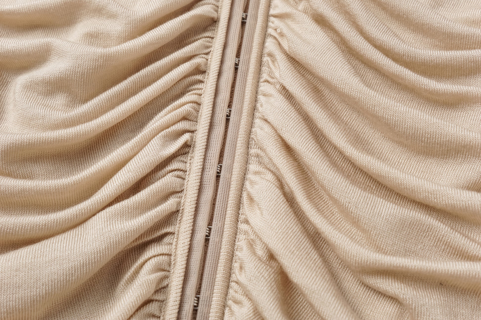 Smocked V-Neck Top with Hidden Hook Placket