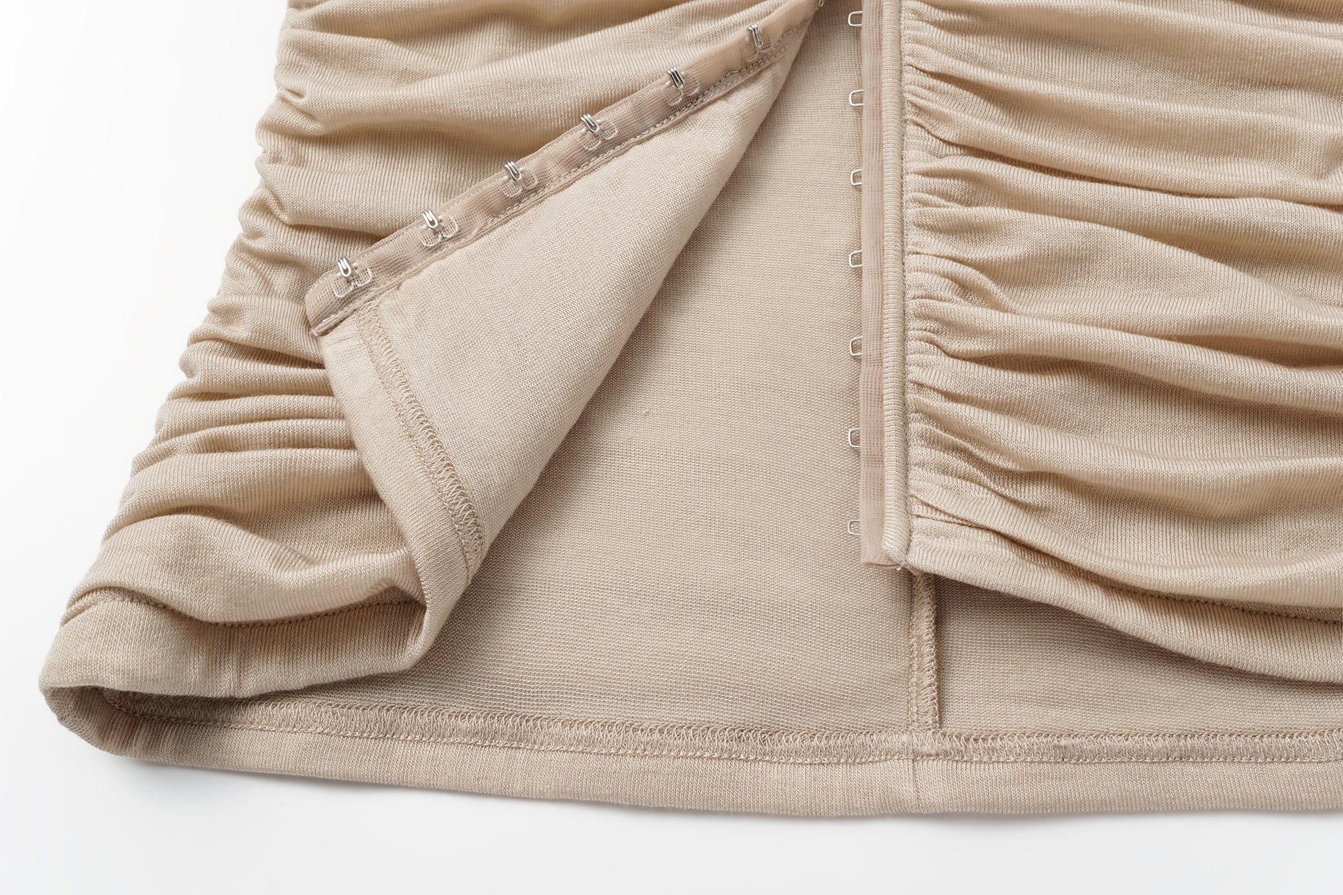 Smocked V-Neck Top with Hidden Hook Placket