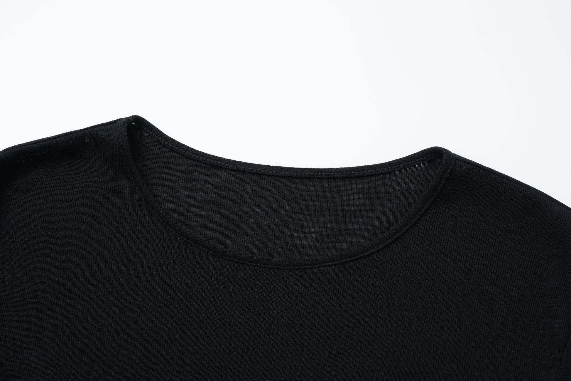 Round-Neck Top with Contrast Lace Insets