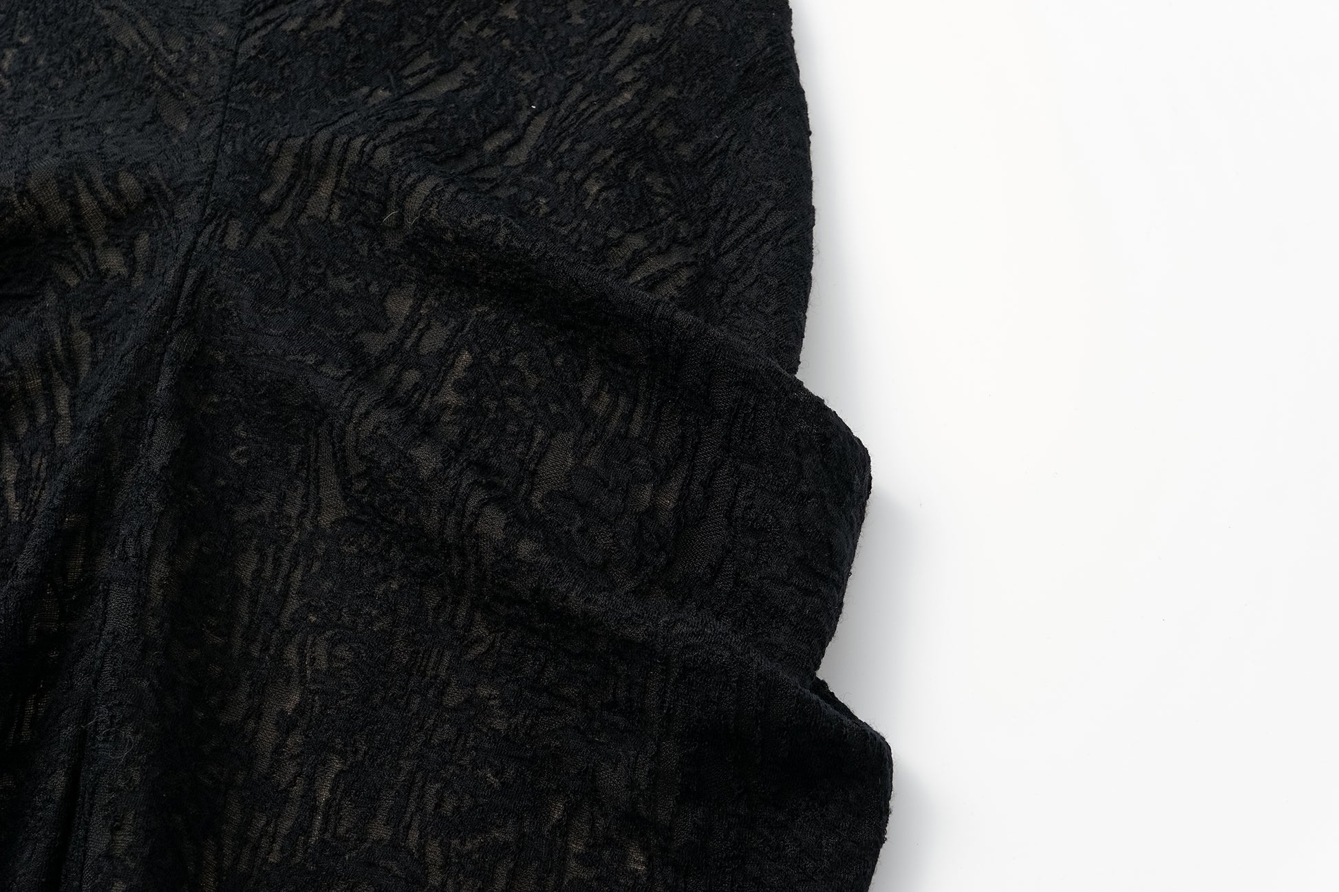 V-Neck Wool Dress with Jacquard & Lace-Openwork Detailing