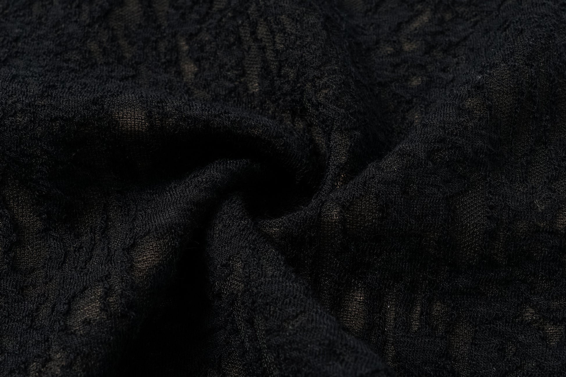 V-Neck Wool Dress with Jacquard & Lace-Openwork Detailing