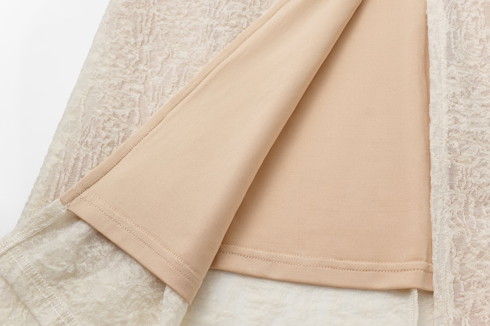 V-Neck Wool Dress with Jacquard & Lace-Openwork Detailing