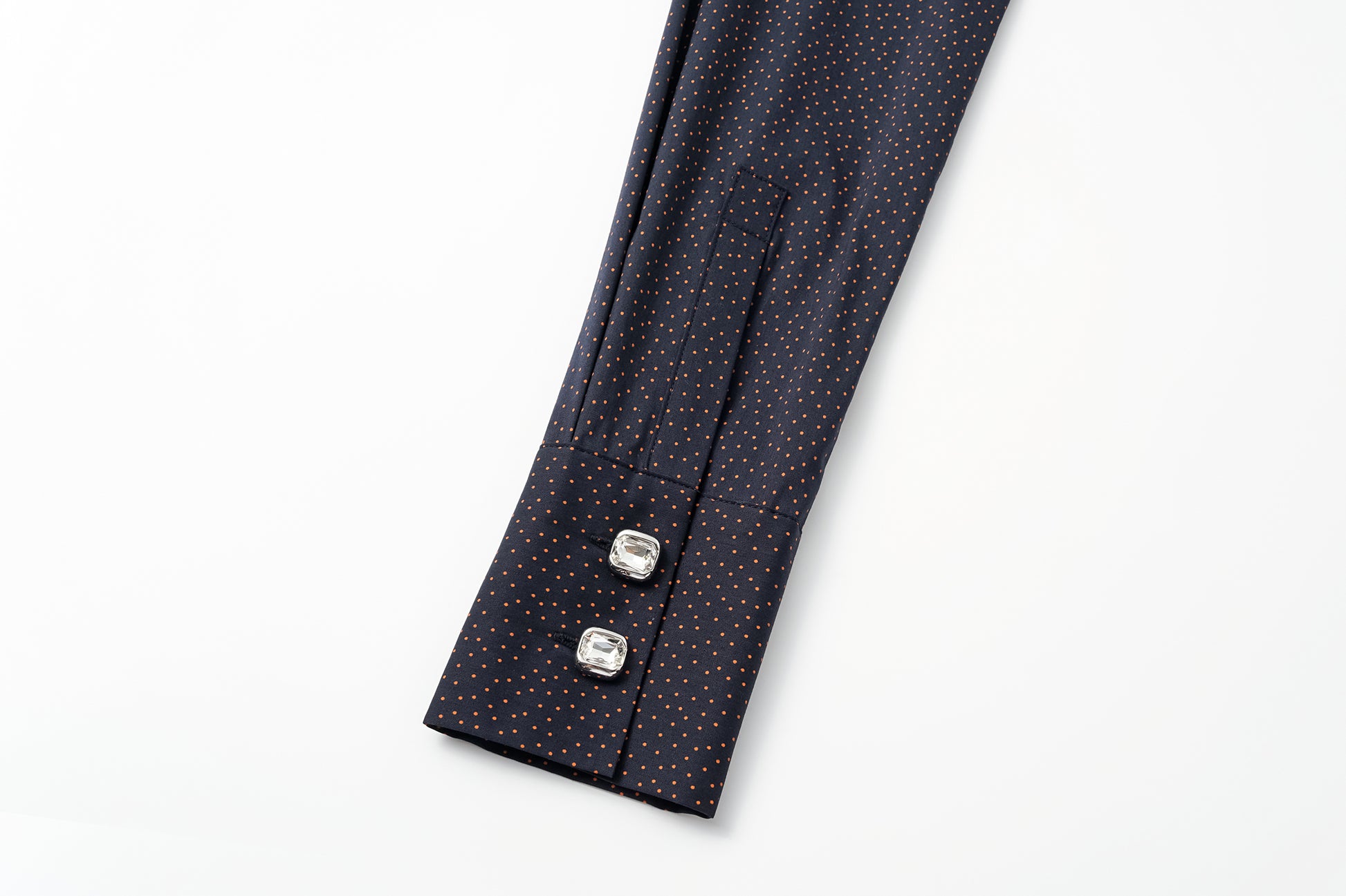 Bow-Tie Collar Blouse with Micro Polka Dots