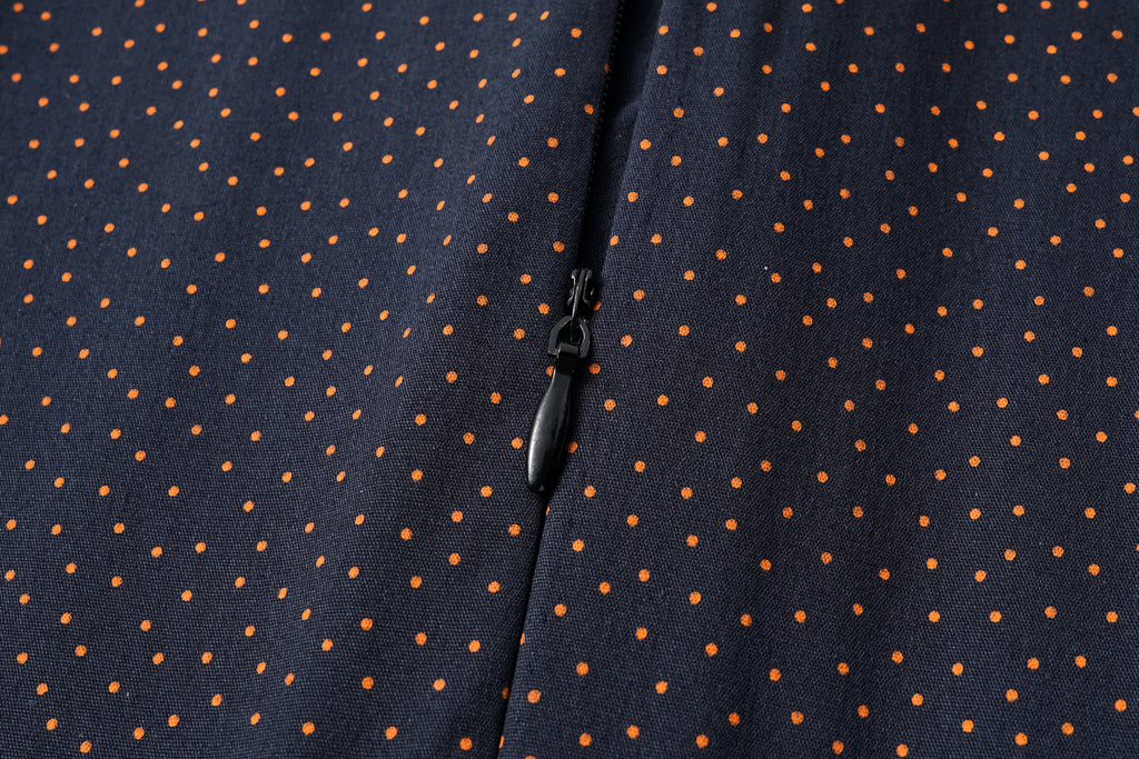 Bow-Tie Collar Blouse with Micro Polka Dots