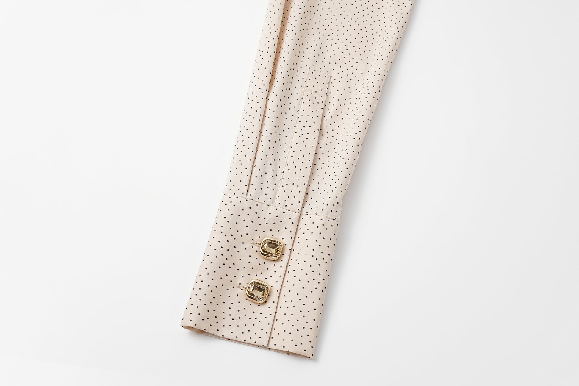 Bow-Tie Collar Blouse with Micro Polka Dots