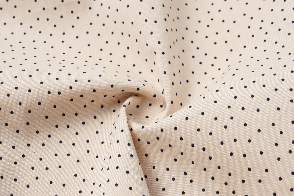Bow-Tie Collar Blouse with Micro Polka Dots