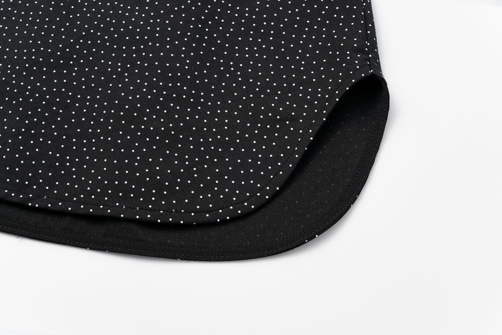 Bow-Tie Collar Blouse with Micro Polka Dots