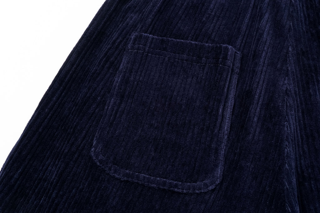 Curved Hem Corduroy Sweatpants