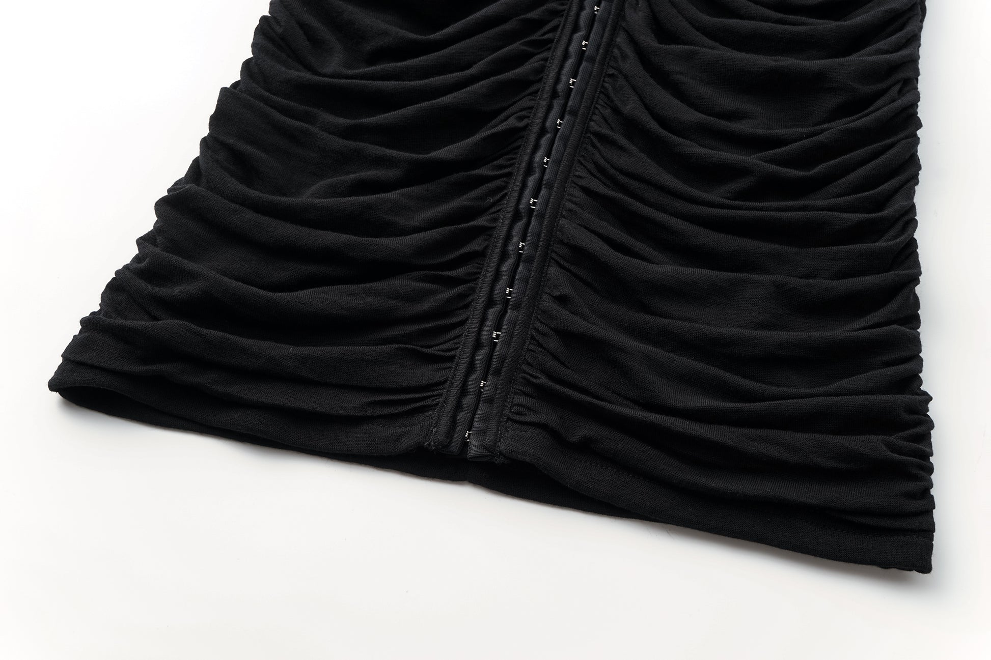 Full-Smocked V-Neck Dress with Hidden Hook Closure