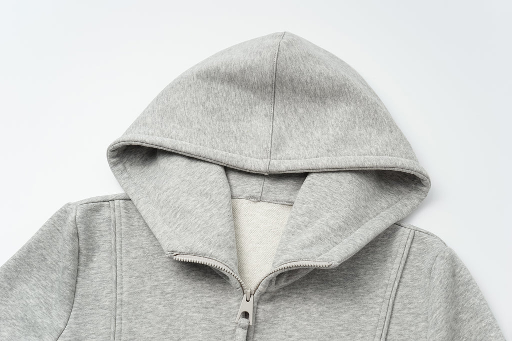 Zip-Front Hooded Sweatshirt Jacket