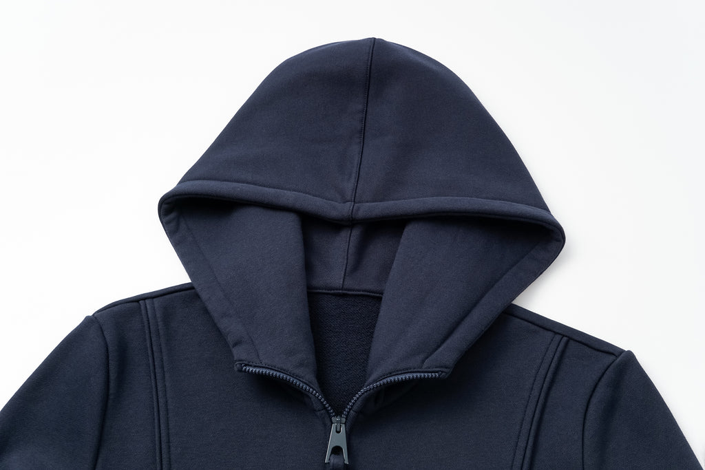 Zip-Front Hooded Sweatshirt Jacket