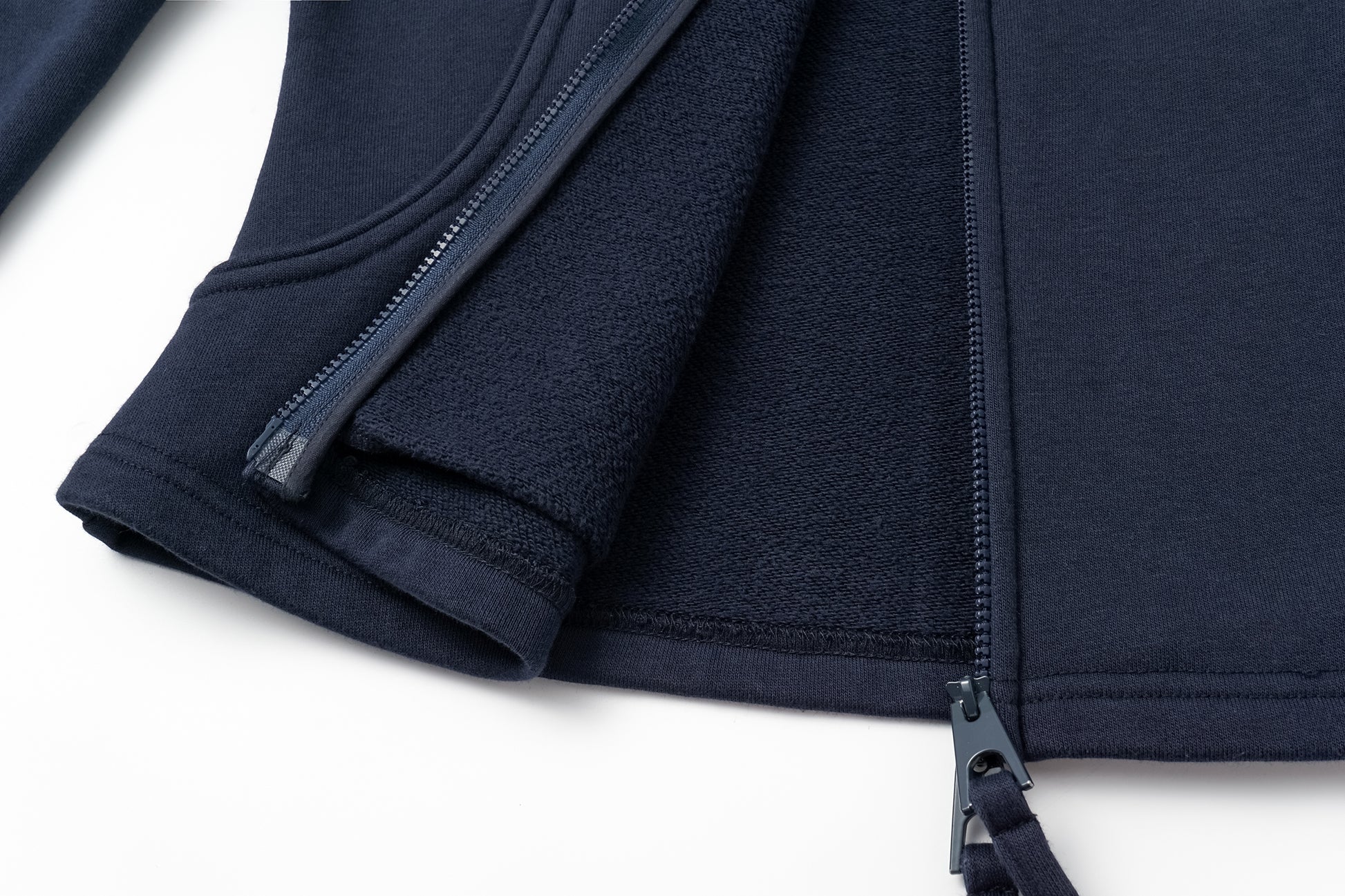 Zip-Front Hooded Sweatshirt Jacket