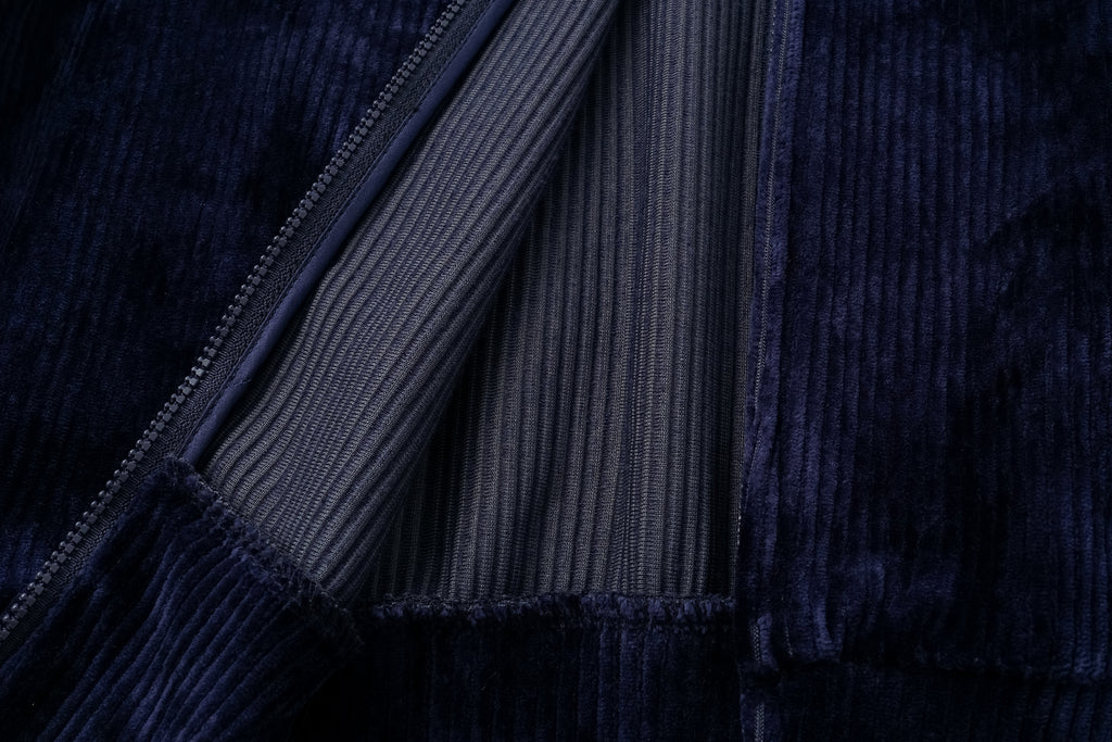 High-Neck Two-Way Zip Corduroy Track Jacket