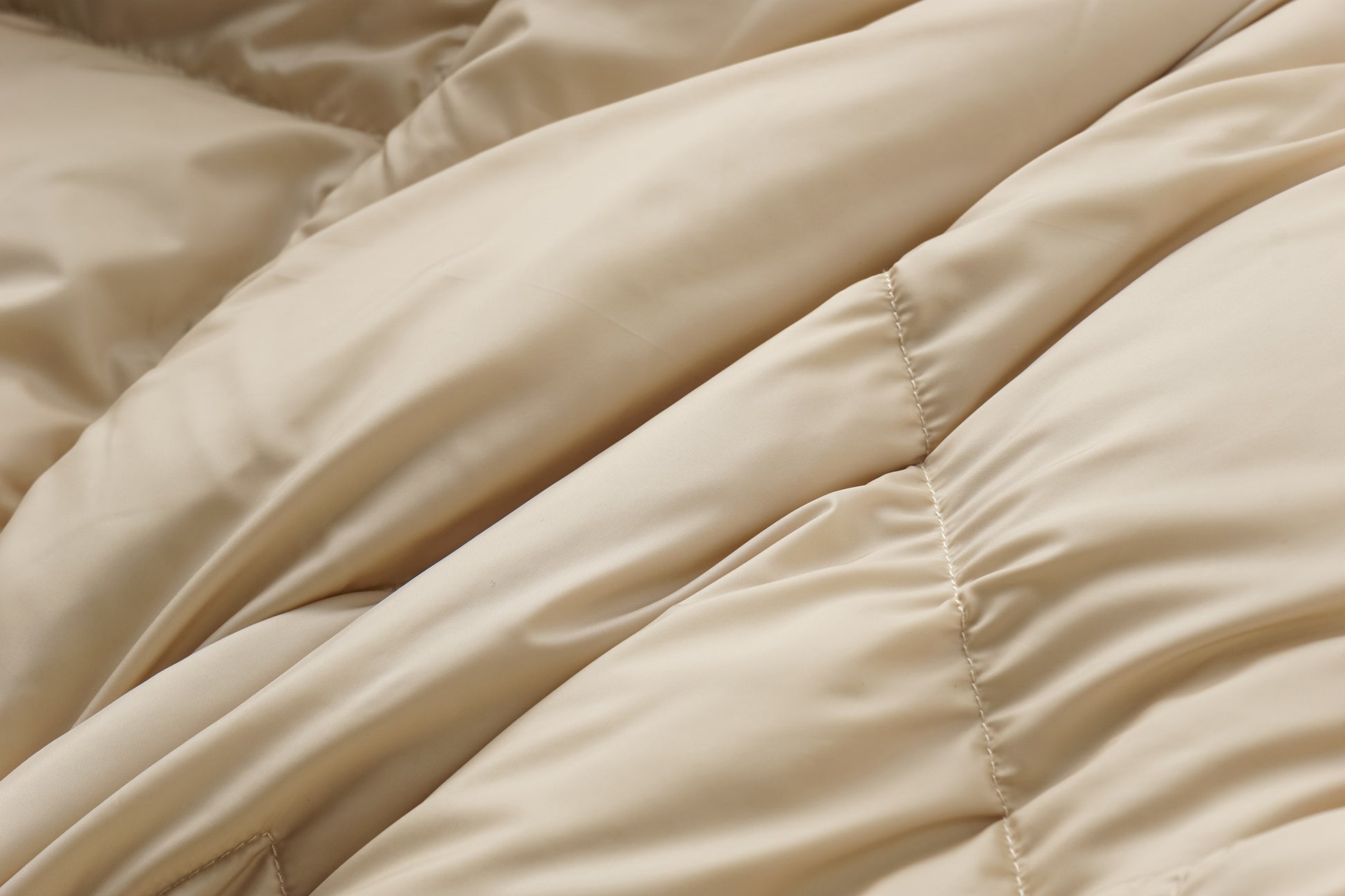 Minimalist Draped Long Down Coat with Structured Shoulder