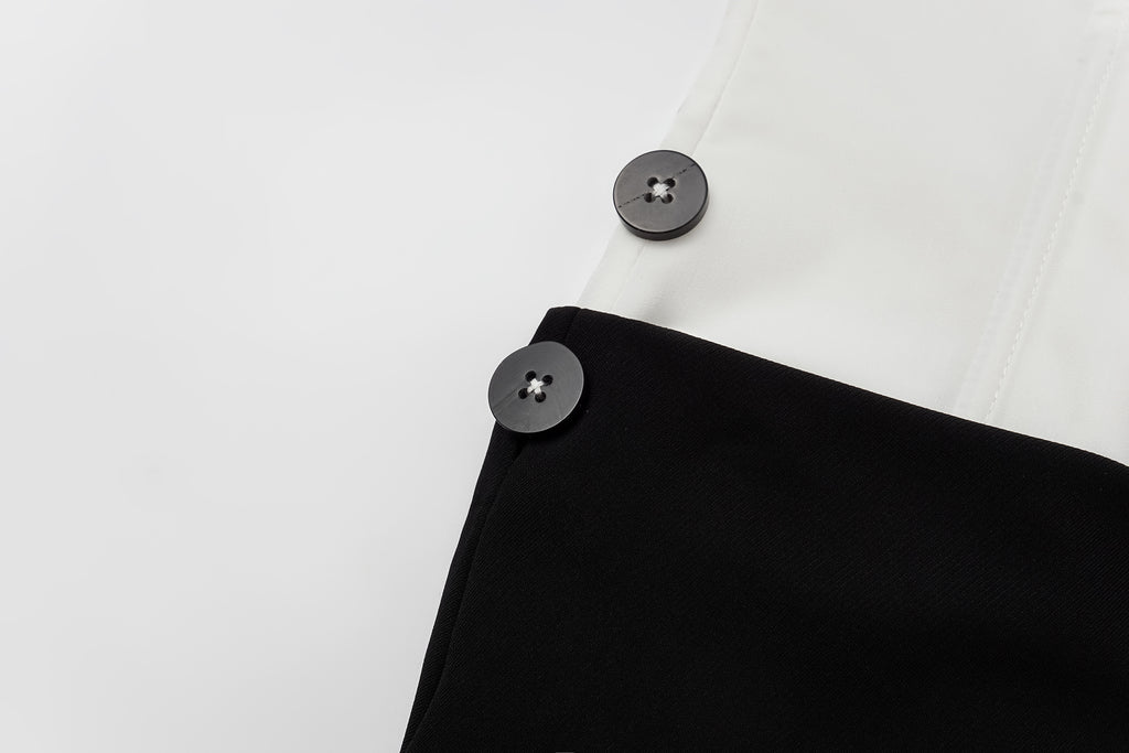 Corset Waist Blouse + Asymmetric Waistband Long Skirt Set