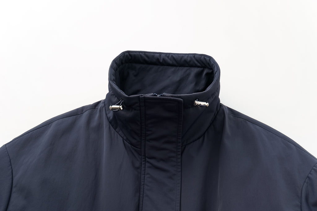 Trench DNA Stand Collar Drawstring Long Down Coat