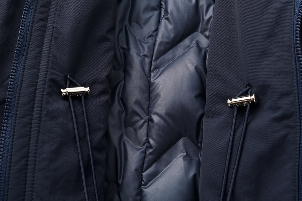 Trench DNA Stand Collar Drawstring Long Down Coat