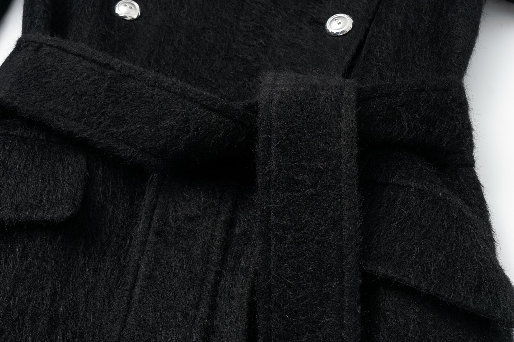 Stand Collar Tie-Waist X-Silhouette Long Coat