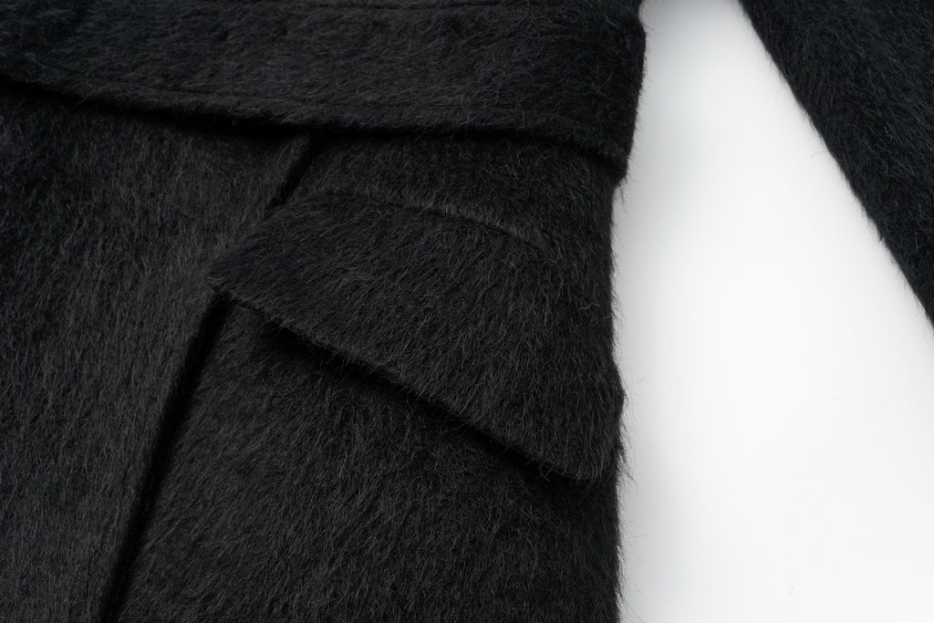 Stand Collar Tie-Waist X-Silhouette Long Coat