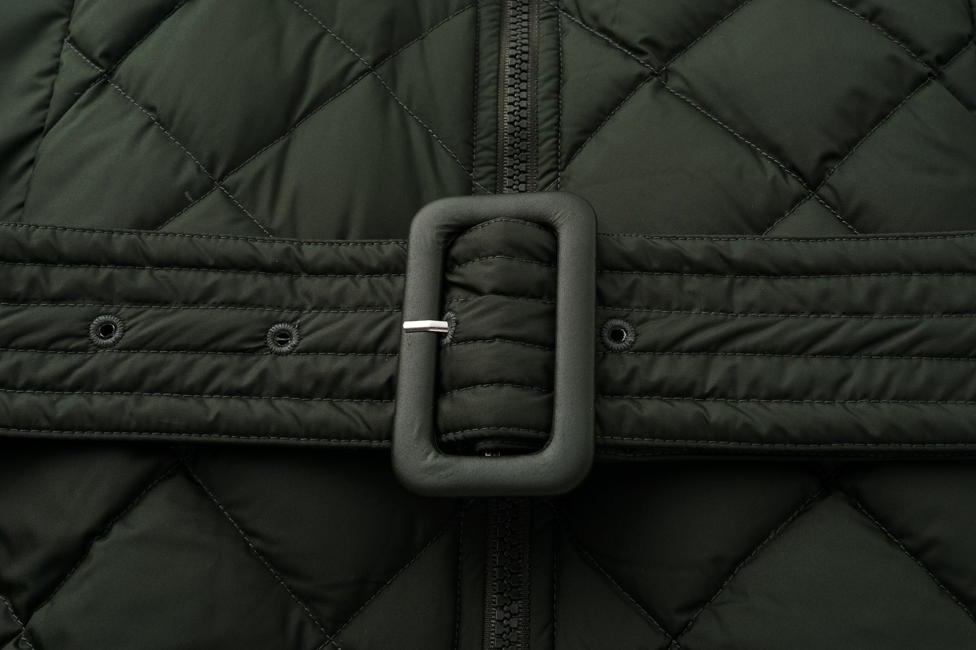 Diamond-Quilted Stand-Collar Down Jacket