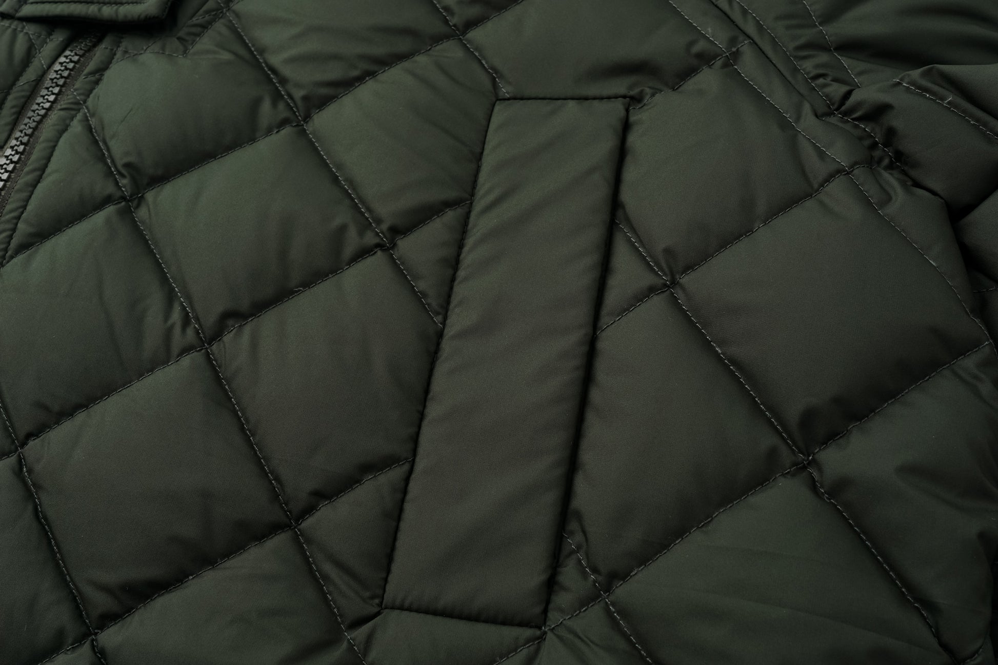 Diamond-Quilted Stand-Collar Down Jacket