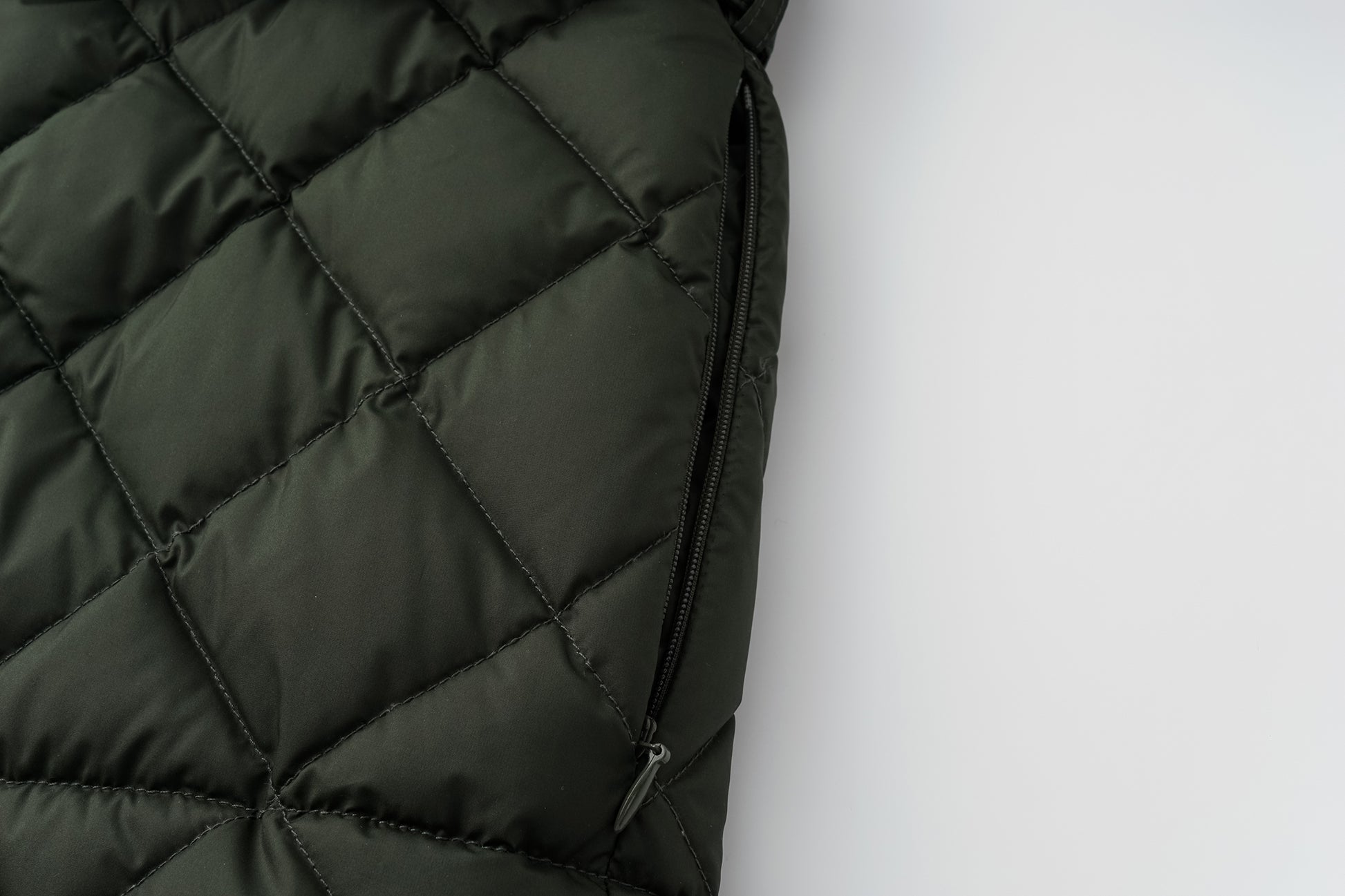 Diamond-Quilted Stand-Collar Down Jacket
