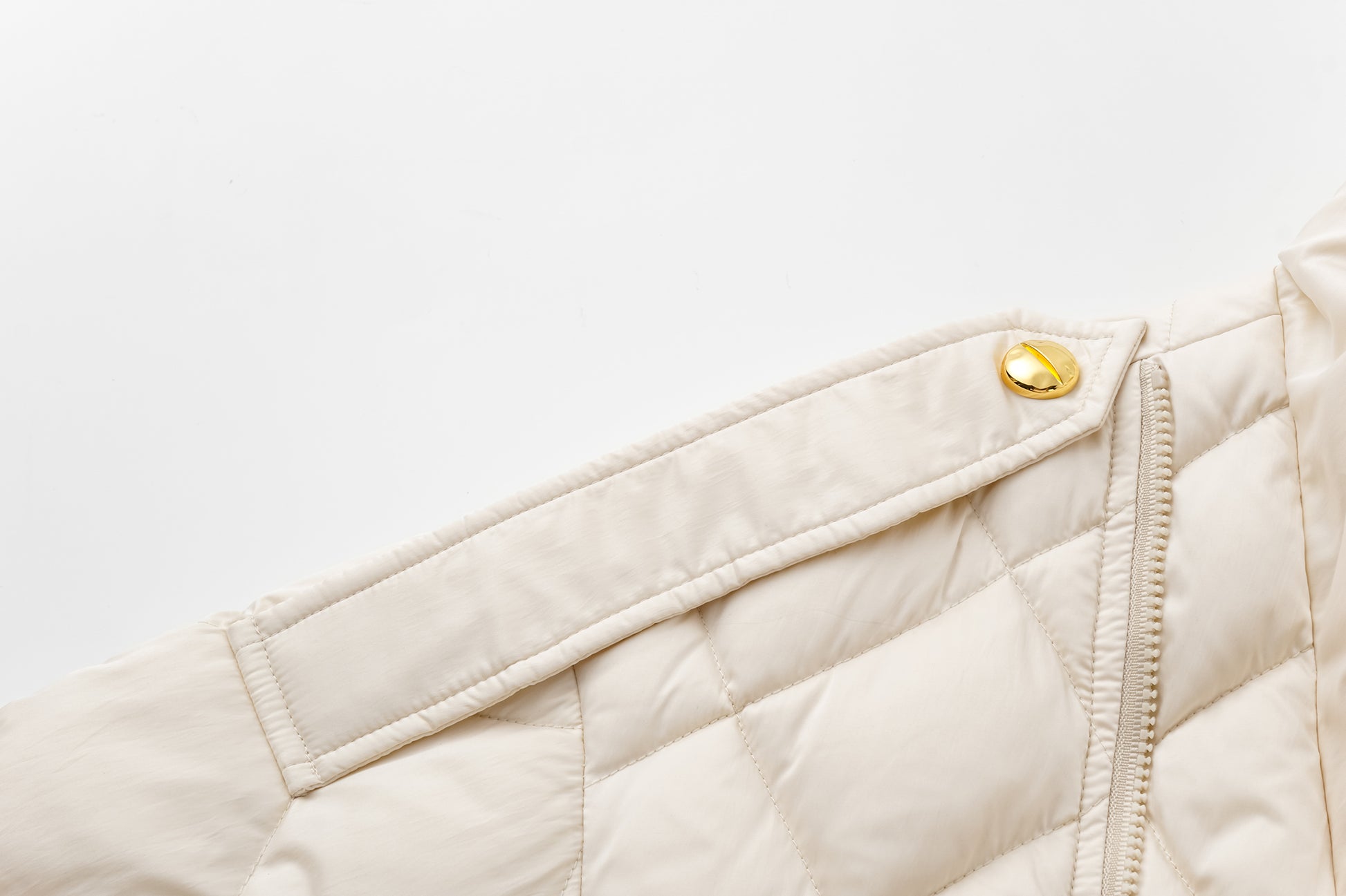 Deconstructed Asymmetric Zip Puffer with Dropped Shoulder and Lantern Sleeves