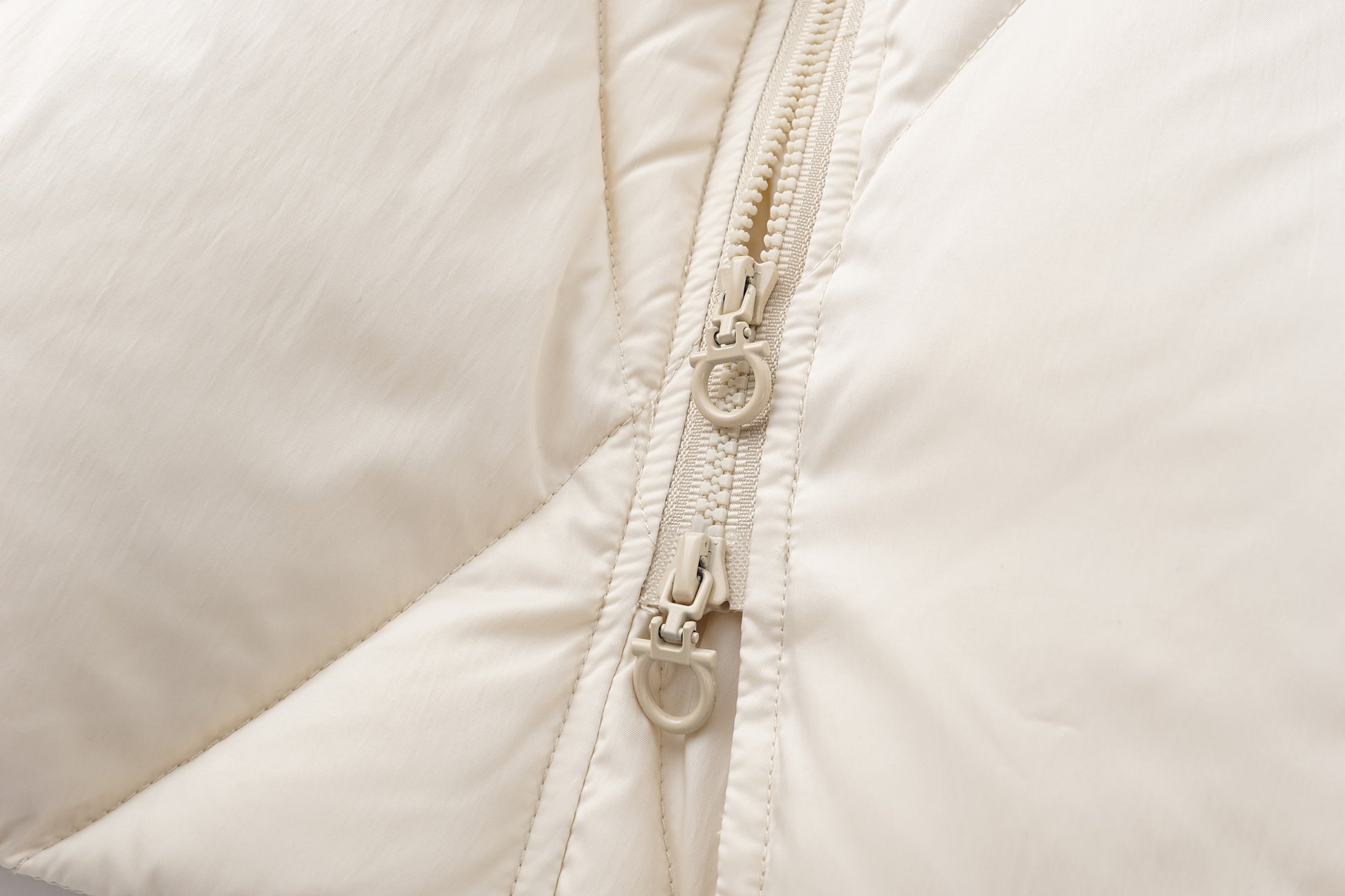 Deconstructed Asymmetric Zip Puffer with Dropped Shoulder and Lantern Sleeves