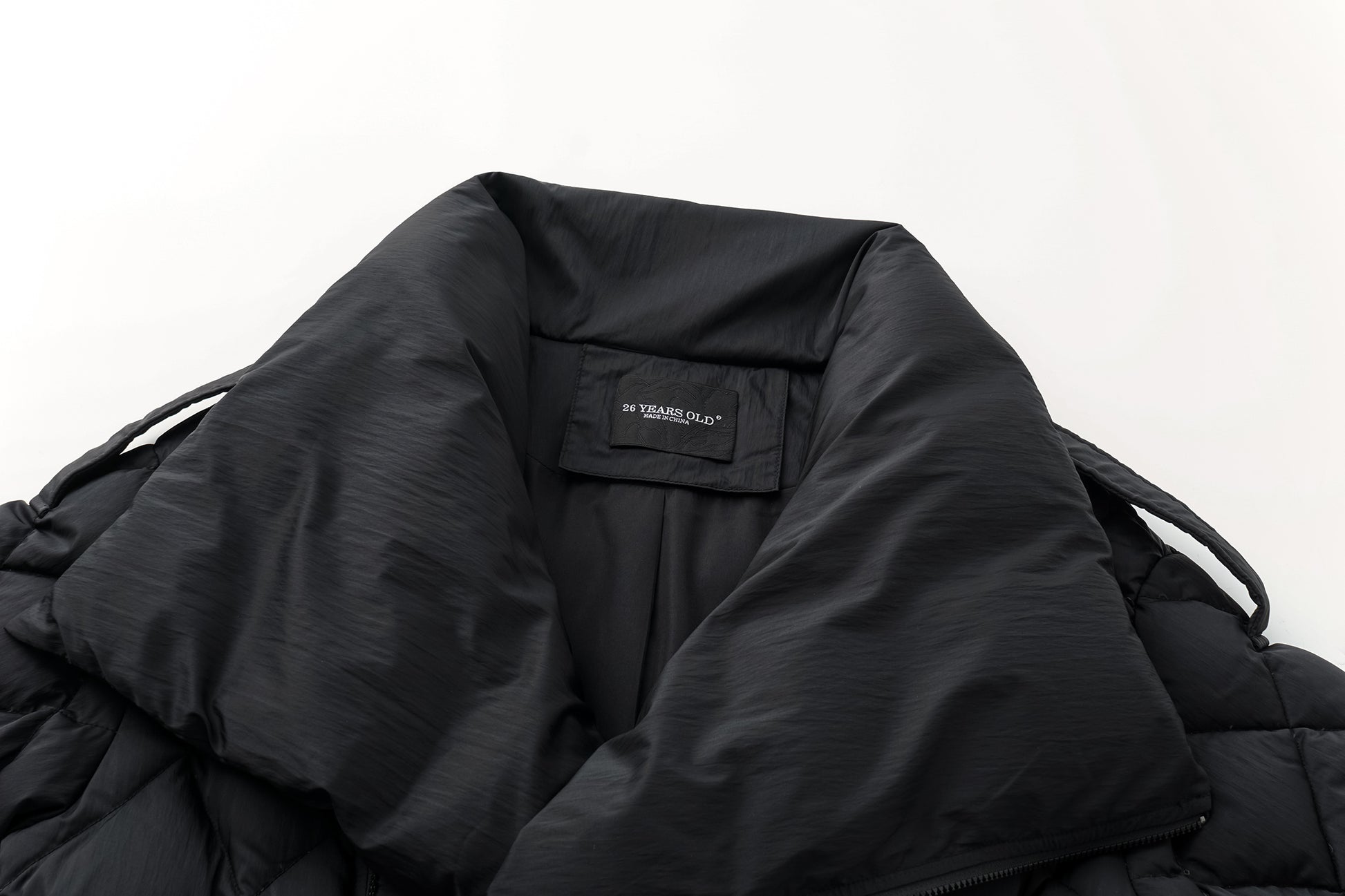 Deconstructed Asymmetric Zip Puffer with Dropped Shoulder and Lantern Sleeves