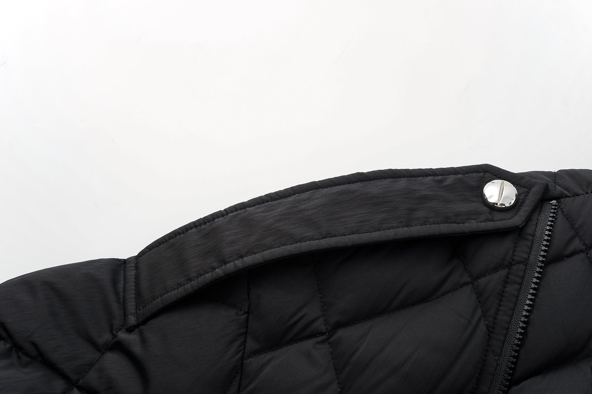 Deconstructed Asymmetric Zip Puffer with Dropped Shoulder and Lantern Sleeves