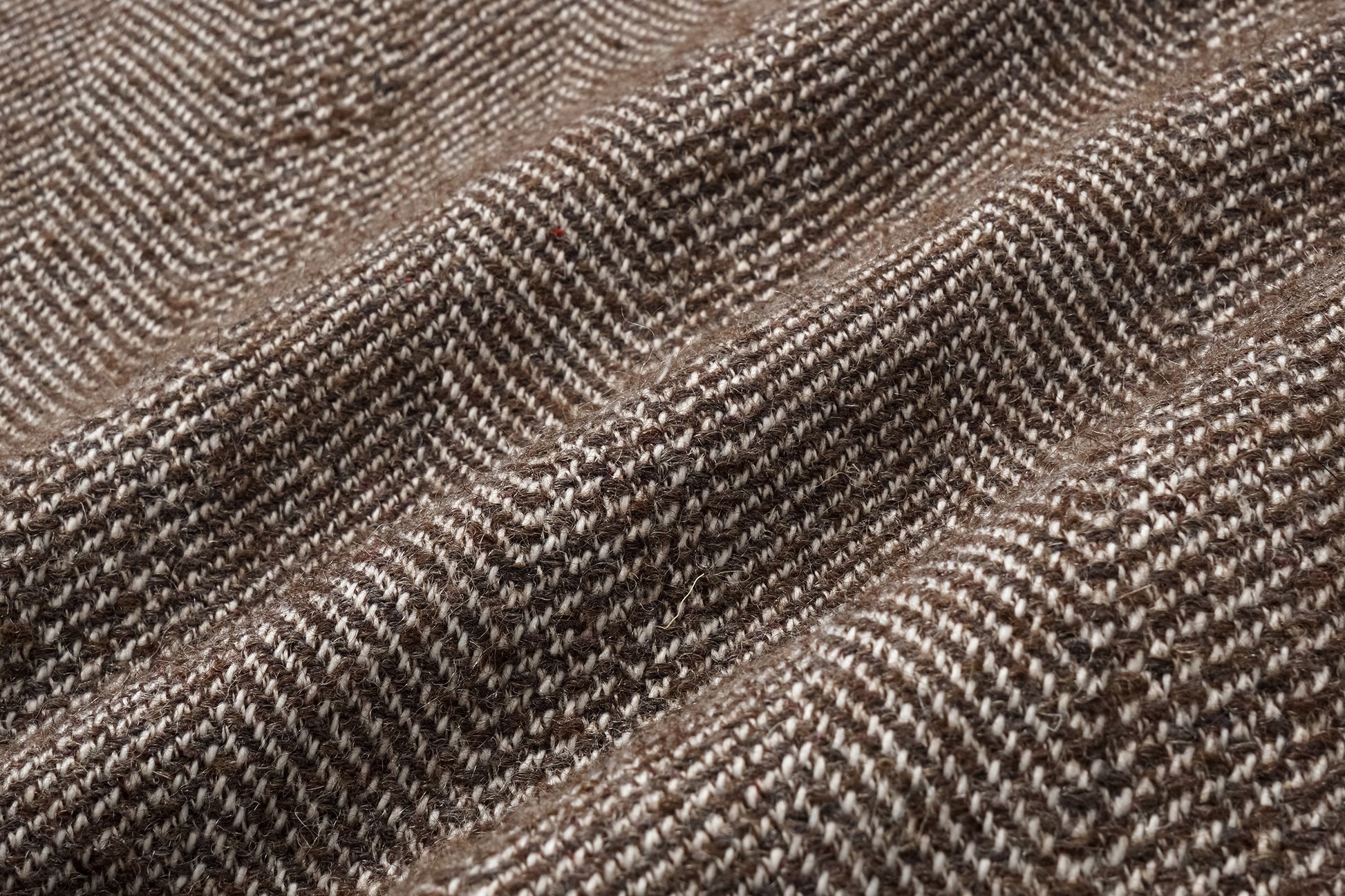 Detachable Shawl Collar Herringbone Faux Leather Blend Coat