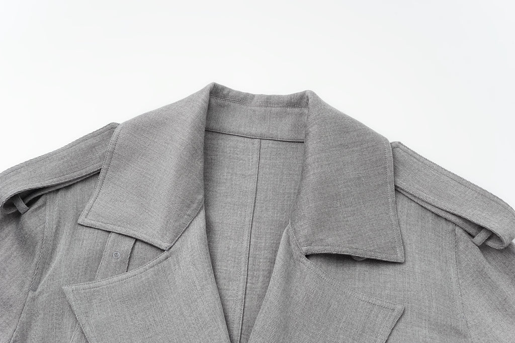 Dropped-Shoulder Oversized Trench Coat