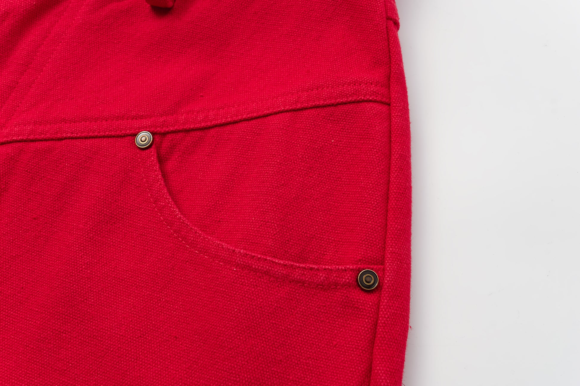 High-Rise Curved Hem Denim Pants